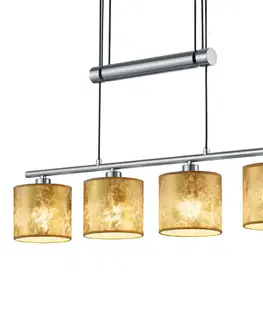 Závesné svietidlá Trio Lighting Plastové tienidlá zlaté – závesná lampa Garda 4-pl
