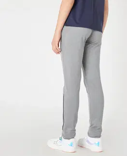 nohavice Dievčenské nohavice S500 na cvičenie sivé