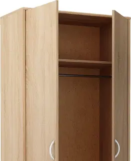 Šatníkové skrine VILMA 2D 2-dverová skriňa s vešiakovou tyčou, dub sonoma