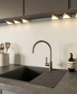 Osvetlenie kuchynskej linky PRIOS Prios Odia podhľadové LED, ušľachtilá oceľ, 3-pl.