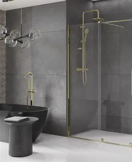 Sprchovacie kúty MEXEN/S - Velár sprchovací kút 140 x 85, transparent, zlatá 871-140-085-01-50