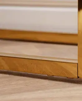 Konferenčné stolíky LuxD Dizajnová konzola Latrisha 110 cm bielo-zlatá - vzor mramor