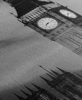 Čiernobiele obrazy Obraz Big Ben v Londýne v čiernobielom prevedení