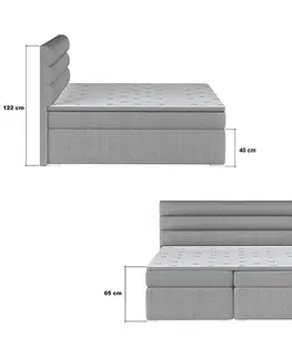 Postele NABBI Spezia 140 čalúnená manželská posteľ s úložným priestorom sivá