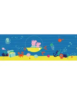 Tapety Samolepiaca bordúra Peppa Pig Sea, 500 x 9,7 cm