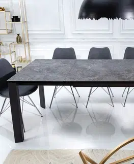 Jedálenské stoly Rozkladací jedálenský stôl LITAI Dekorhome Čierny mramor