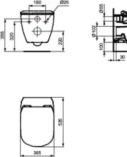 Záchody DEANTE Podstavný rám, pre závesné WC misy bez tlačidla + WC Ideal Standard Tesi so sedadlom SoftClose, AquaBlade CST_WC01 X TE1