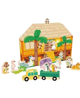Drevené hračky Classic world Zvieratá drevené, 16 dielov