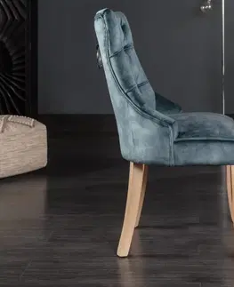 Stoličky - moderné LuxD 24851 Dizajnová stolička Queen zamat petrol zelená