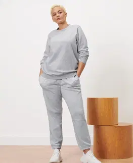 Pants Teplákové nohavice, sivé s melírom