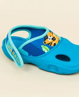 obuv Detské sandále Clog 500 modré s tigríkom