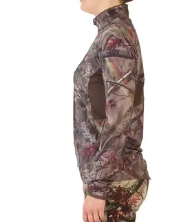 mikiny Dámske nehlučné, priedušné a maskovacie poľovnícke tričko 500 s dlhým rukávom