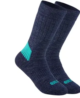 ponožky Detské polovysoké turistické ponožky SH100 hrejivé 2 páry