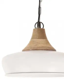 Osvetlenie Závesná lampa biela / mangovníkové drevo Dekorhome 45 cm