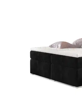 Postele NABBI Beneto 180 čalúnená manželská posteľ s úložným priestorom čierna (Kronos 07)