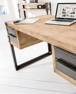 Písacie stoly LuxD Dizajnový písací stôl Unity 135 cm