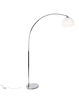 Oblúkové lampy Inteligentná oblúková lampa chrómová s bielym tienidlom vrátane Wifi A60 - Arc Basic