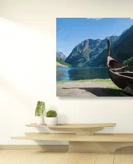 Obrazy prírody a krajiny Obraz drevená vikingská loď