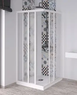 Sprchovacie kúty HOPA - Štvorcový sprchovací kút ACRIL - ANGOLO NEW - FARBA rámu - Biela, Rozmer A - 100 cm, Rozmer B - 100 cm OLNAC2FS200031