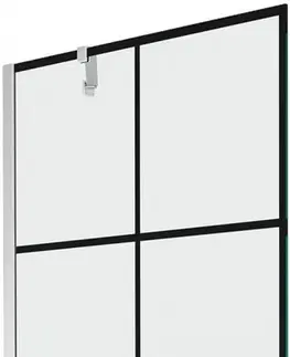 Sprchové dvere MEXEN/S - Next vaňová zástena FIX 80x150 cm, čierny dekor, chróm 895-080-000-00-77-01