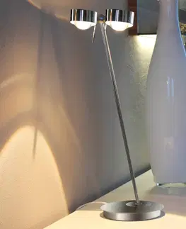 Stolové lampy Top Light 2-svetelná stolová lampa PUK TABLE, chróm