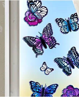 Drobné dekorácie a doplnky 8 nálepiek "Motýle"