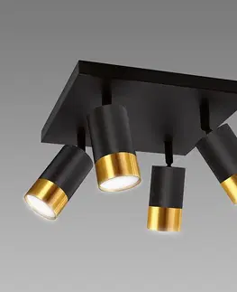 Moderné lampy do obývačky Luster PUZON SPT GU10 4D BLACK/GOLD 04129 LS4