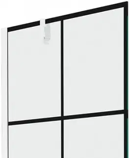 Sprchové dvere MEXEN/S - Next vaňová zástena FIX 70x150 cm, čierny dekor, biela 895-070-000-00-77-20
