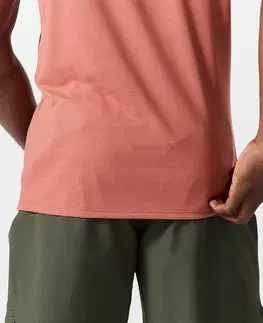 fitnes Pánske hebké priedušné tričko na crossfit slim s okrúhlym výstrihom červené