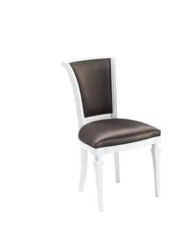 Jedálenské stoličky TARANKO Torino TO-15 jedálenská stolička tmavohnedá (B3 5064) / biely vysoký lesk