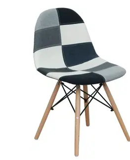 Jedálenské stoličky KONDELA Candie 2 New Typ 3 jedálenská stolička vzor patchwork / buk