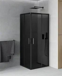 Sprchovacie kúty MEXEN - Rio sprchovací kút štvorec 80 x 80, grafit, čierna 860-080-080-70-40