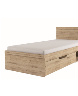 Postele KONDELA Orestes 90 jednolôžková posteľ 90x200 cm dub san remo