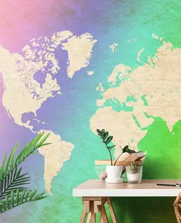 Samolepiace tapety Samolepiaca tapeta pastelová mapa sveta