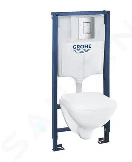 Kúpeľňa GROHE - Solido Set predstenovej inštalácie, klozetu a dosky softclose, tlačidlo Even, chróm 39467000