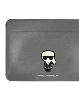 Samolepky na notebooky Karl Lagerfeld Saffiano Ikonik Computer Sleeve 16", silver