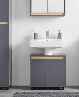 Skrinky do kúpeľňe Spodná Skrinka Massimo Tmavá Sivá