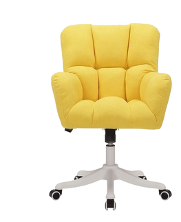 Kancelárske stoličky KONDELA Lorel kancelárske kreslo žltá / biela