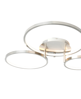 Stropne svietidla Moderné oceľové stropné svietidlo vrátane LED a stmievača - Rondas