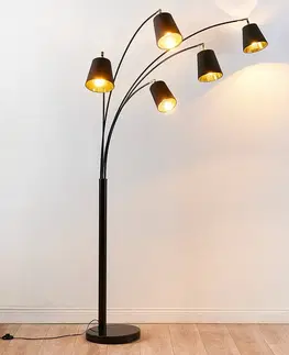 Stojacie lampy do obývačky Lindby Textilná stojaca lampa Tinne, 5-pl.