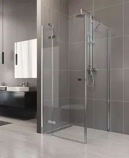 Sprchovacie kúty MEREO - Sprchový kút, Novea, štvorec, 120x120 cm, chróm ALU, sklo Číre, dvere ľavé a pevný diel CK10417ZL