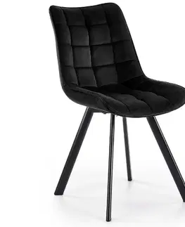 Čalúnené stoličky Čierna stolička W132 čierne nohy