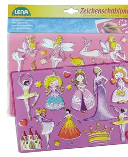 Kreatívne a výtvarné hračky LENA - Kresliace Šablóny (Princezné, Baletky)