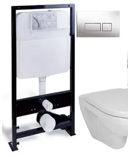 Kúpeľňa PRIM - předstěnový instalační systém s chromovým tlačítkem 20/0041 + WC JIKA LYRA PLUS + SEDADLO duraplastu SLOWCLOSE PRIM_20/0026 41 LY5