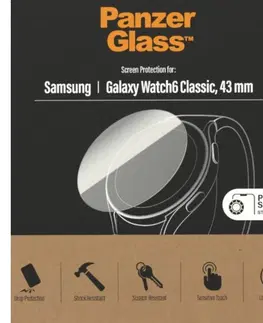 Ochranné fólie pre mobilné telefóny Ochranné sklo PanzerGlass Flat Glass AB pre Samsung Galaxy Watch 6 43 mm, priesvitné 3685