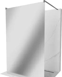Sprchové dvere MEXEN/S - Kyoto samostatne stojaca sprchová zástena 130 x 200, lustro 8 mm, gun gray kartáčovaná 800-130-002-66-50