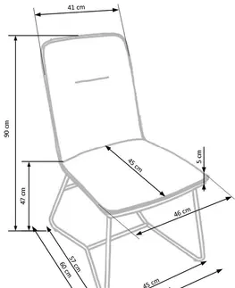 Jedálenské stoličky HALMAR K390 jedálenská stolička krémová / tmavosivá / zlatá