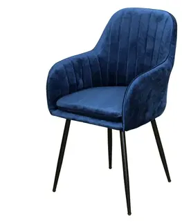 Jedálenské stoličky Jedálenská stolička DELTA modrý zamat