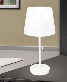 Lampy na nočný stolík Orion Stolná lampa Ludwig s USB portom biela