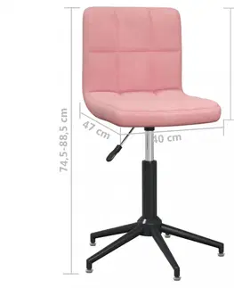 Jedálenské stoličky a kreslá Otočná jedálenská stolička 2 ks zamat / kov Dekorhome Ružová